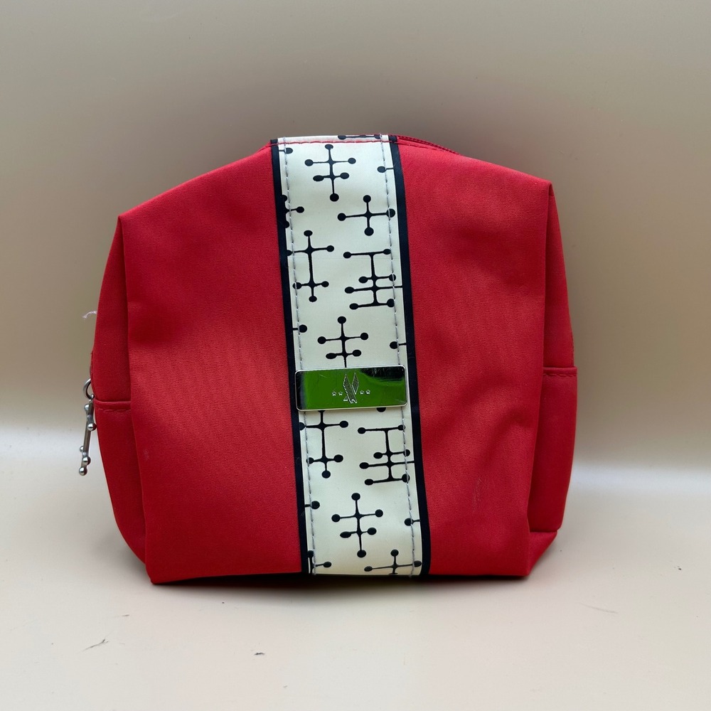 Eames Office American Airlines Amenity Pouch Red Dot Pattern Travel Bag